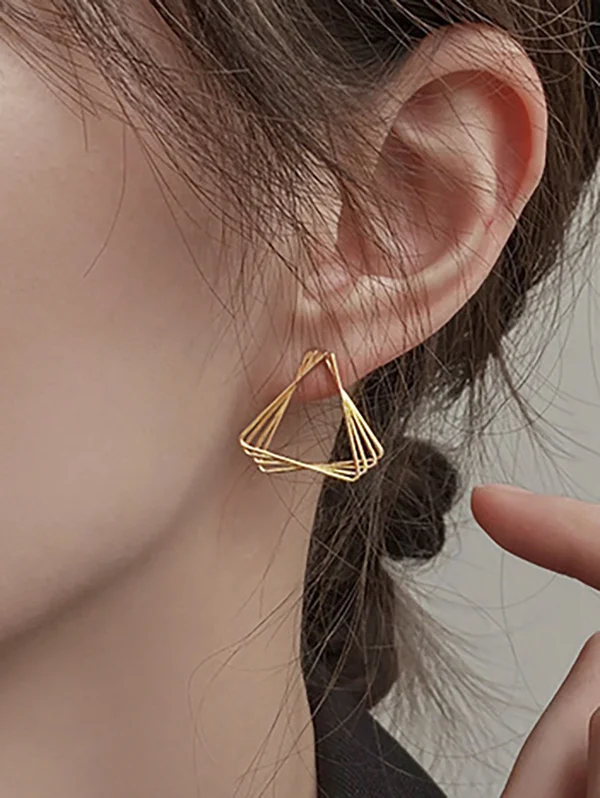 Solid Color Geometric Earrings Accessories