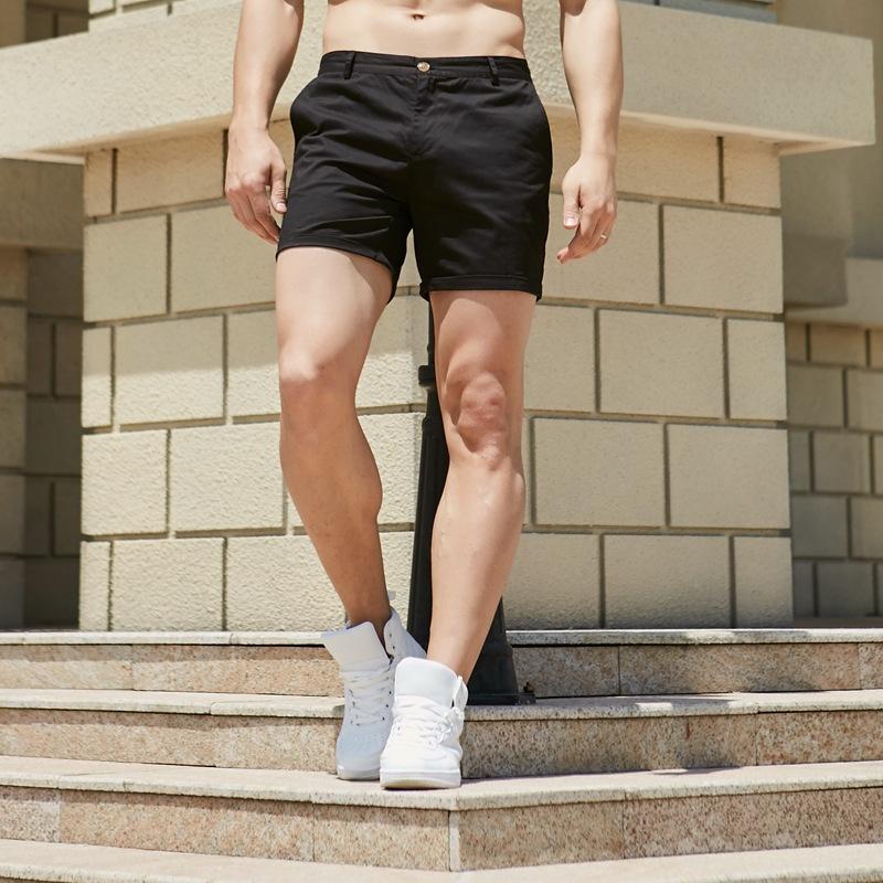 Men's Casual Solid Color Slim Fit Suit Shorts
