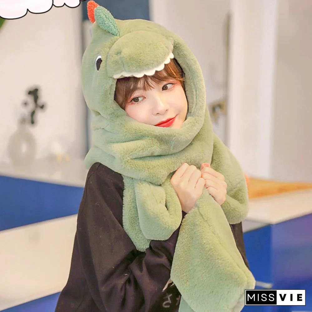 Dinosaur Hat Scarf Gloves Warmer