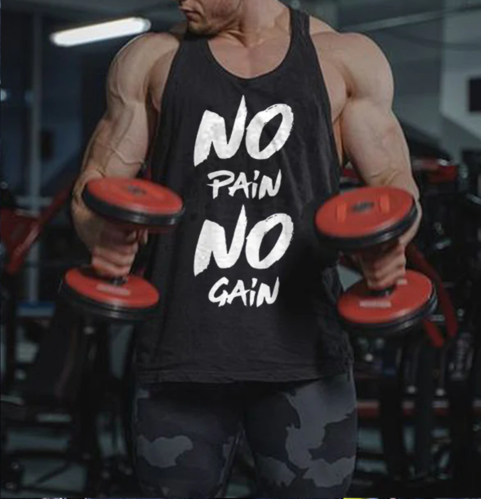 No Pain No Gain Printed Men's Vest