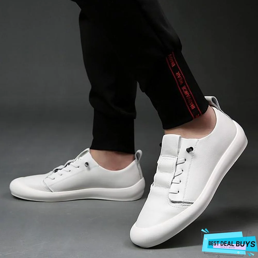 Men's Summer / Fall Daily Trainers / Athletic Shoes Leather White / Black