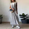 Gioiacombo&trade; Gonna con bretelle casual classica a righe da donna