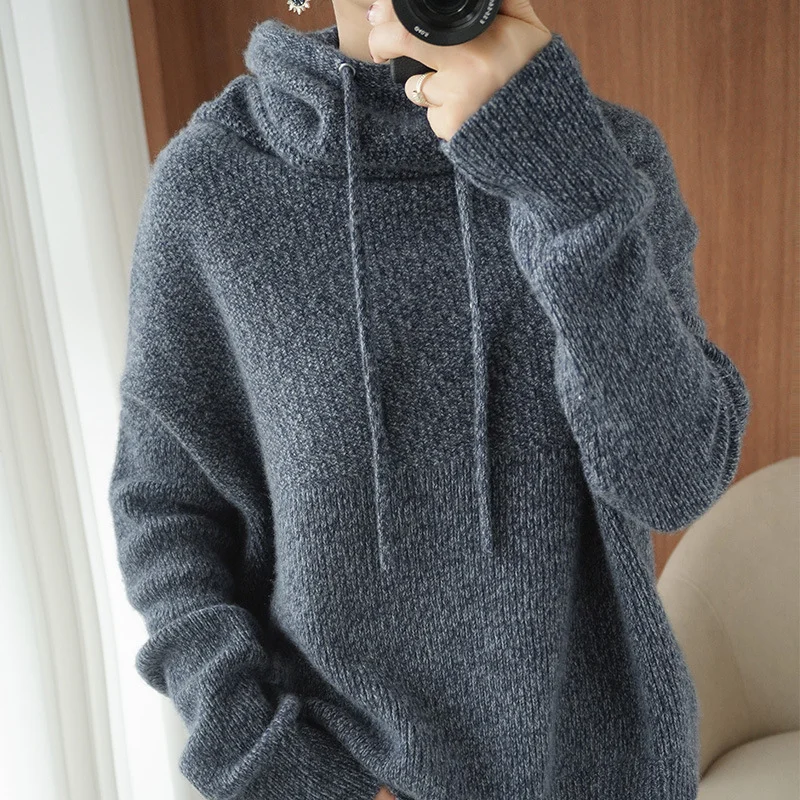 Toloer Toloer Winter Pile Pile Collar Loose Lazy Wind Knit Bottom Shirt Versatile Jacket New Station Sweater Woman-Outfit Ideas