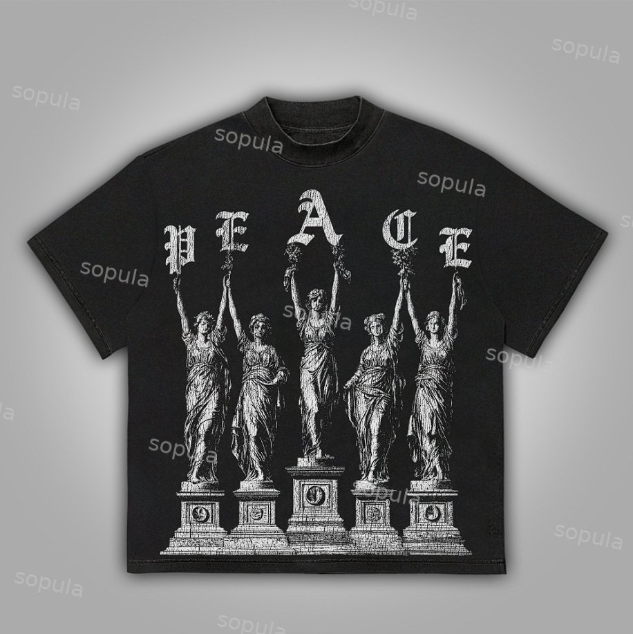 Sopula Advocate For Peace Vintage Medieval Graphics Cotton T-Shirt