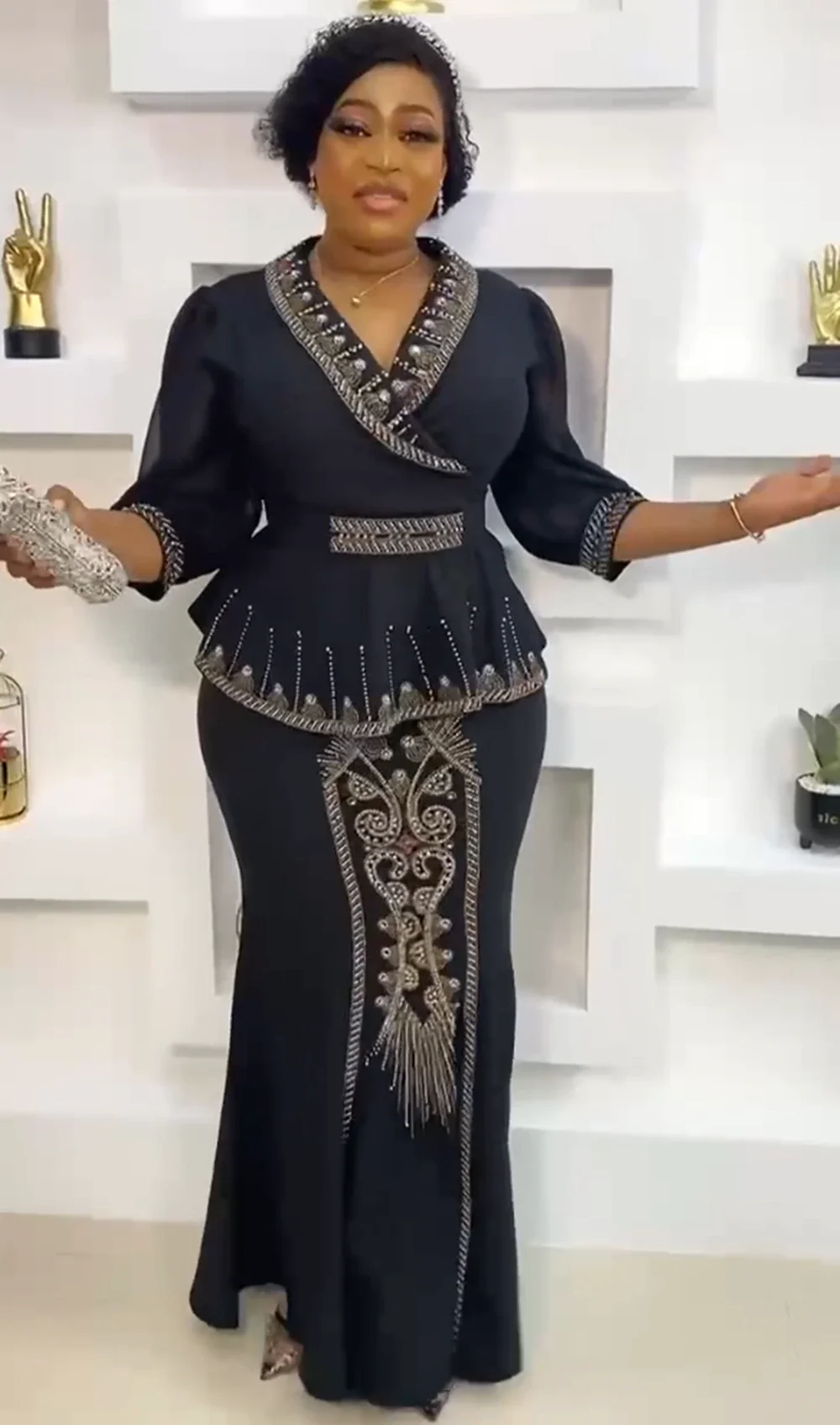 Colourp 2 Pieces Set Africa Clothes Dashiki African Skirts And Top for Women Ankara Wedding Gown Outfits 2022 Plus Size Lady Party Dress