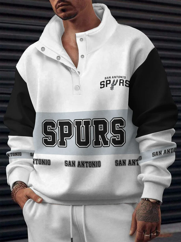 San Antonio Spurs  2025 New Design Casual Snap Mockneck Pullover