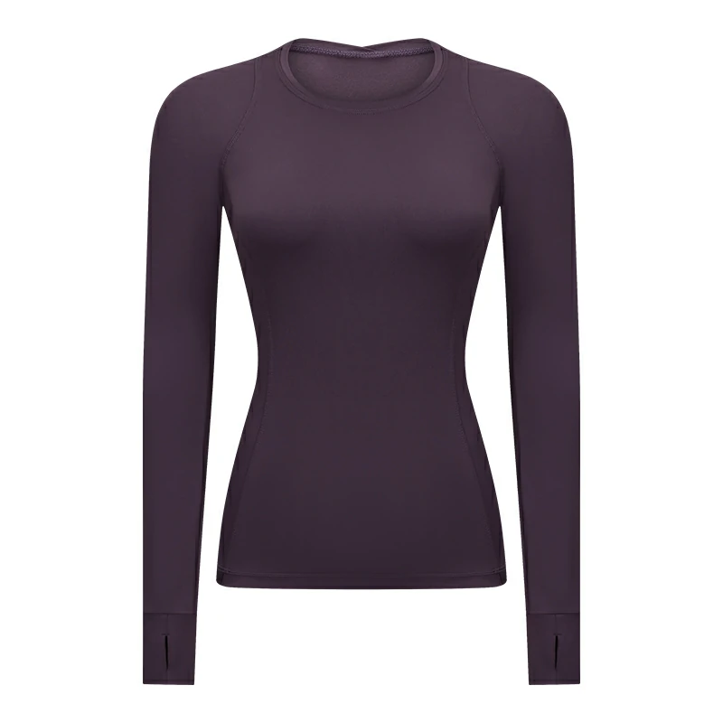 Women's thumb hole running top