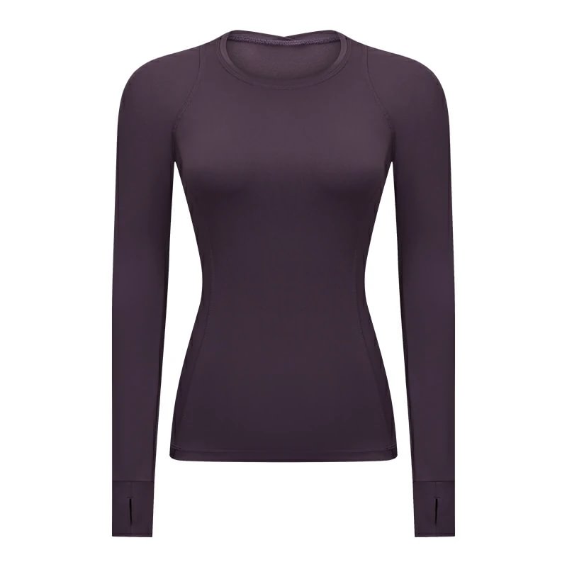 Women's thumb hole running top