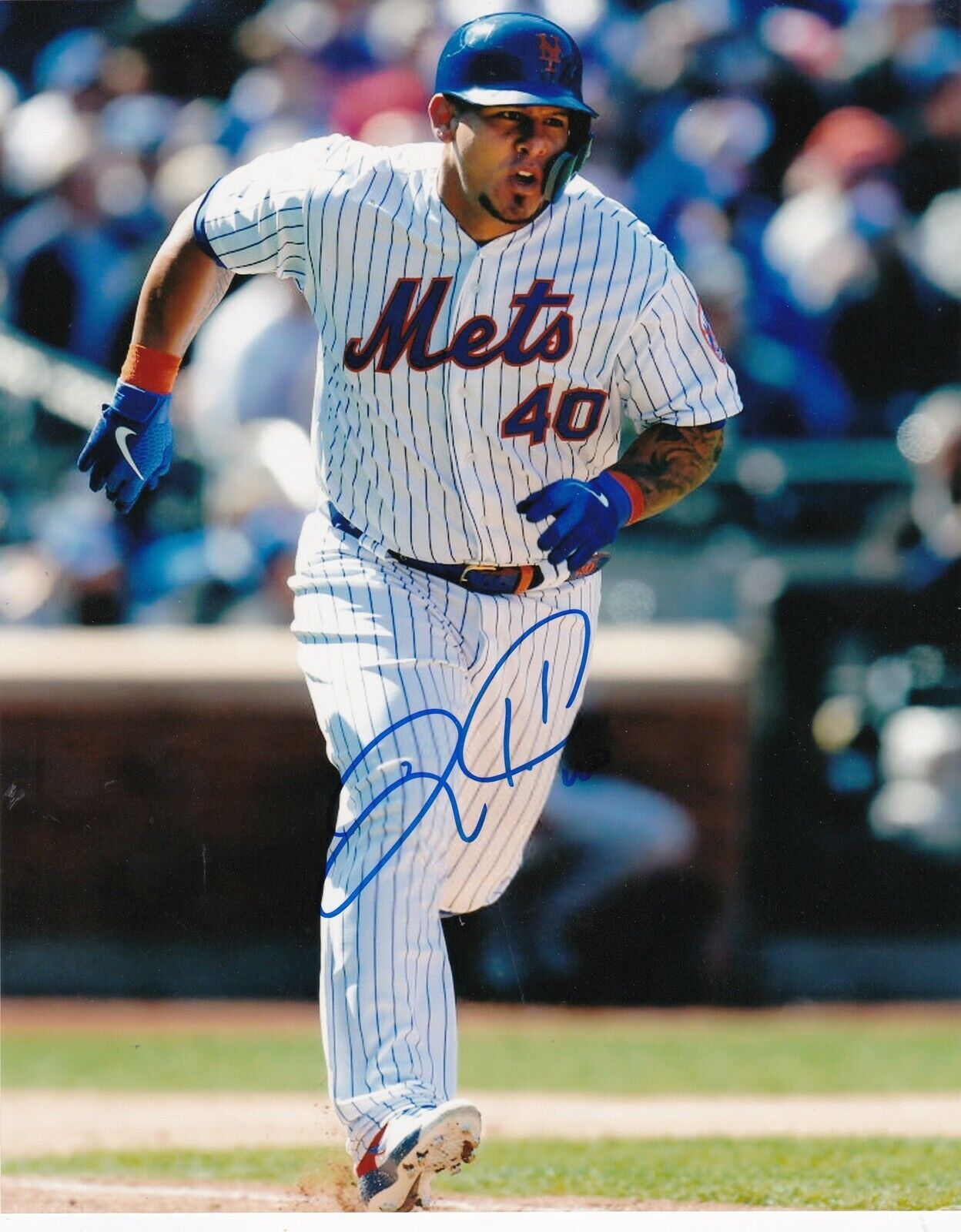 WILSON RAMOS NEW YORK METS ACTION SIGNED 8x10