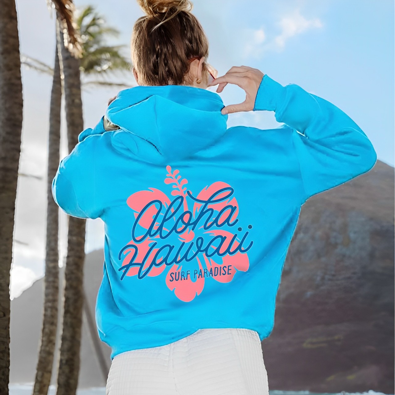 Summer Floral Print Hoodie