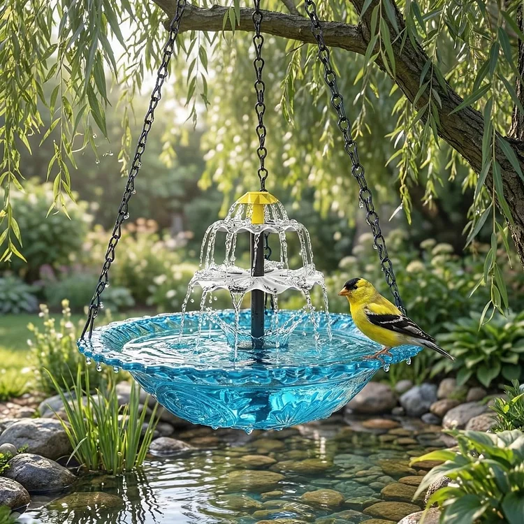 ✨2026 Spring special offer 49% off-🐦Solar Cascade Hanging Bird Bath Fountain 