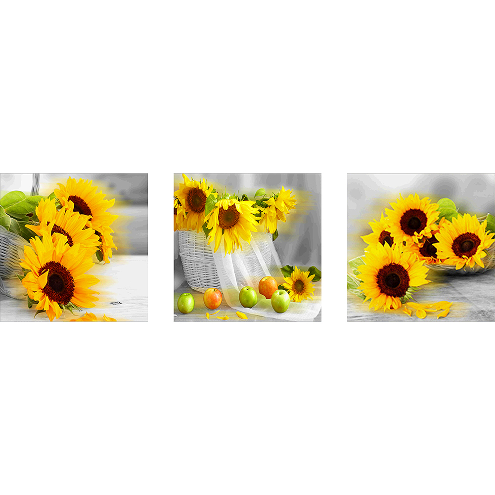 

105*35CM - Multi-picture Diamond Painting - 3pcs Sunflower, 501 Original