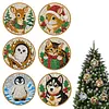 Peinture en diamant perle DIY de No&euml;l 6 pi&egrave;ces d&rsquo;ornements en bois 3,07x3,07 pouces