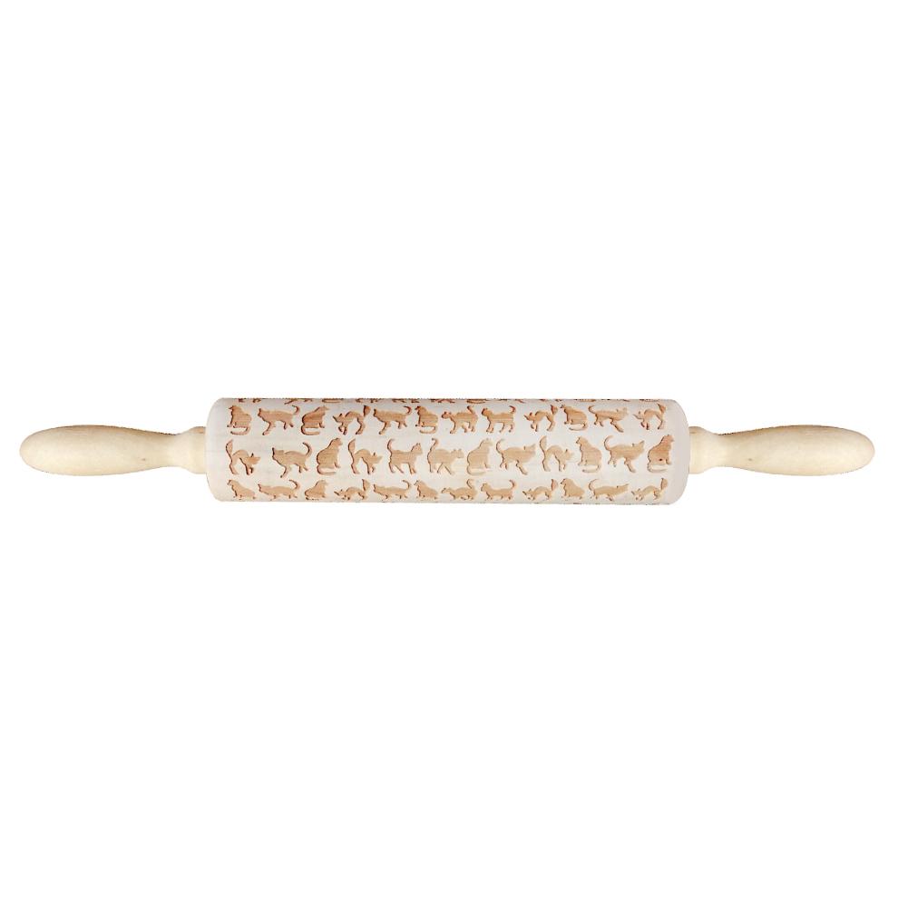 

Cute Animal Wood Embossing Rolling Pin For Diy Baking Cookies Cake, 501 Original