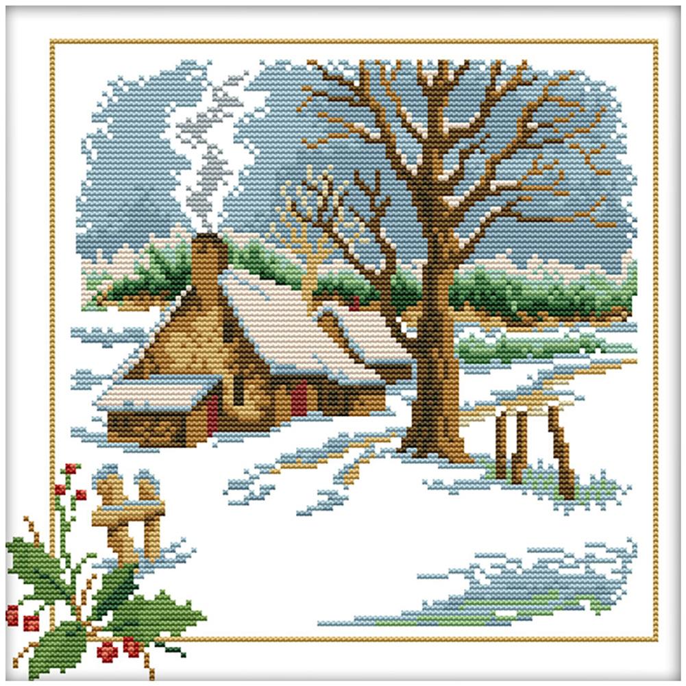 

Winter - 14CT Stamped Cross Stitch - 31*31cm, 501 Original