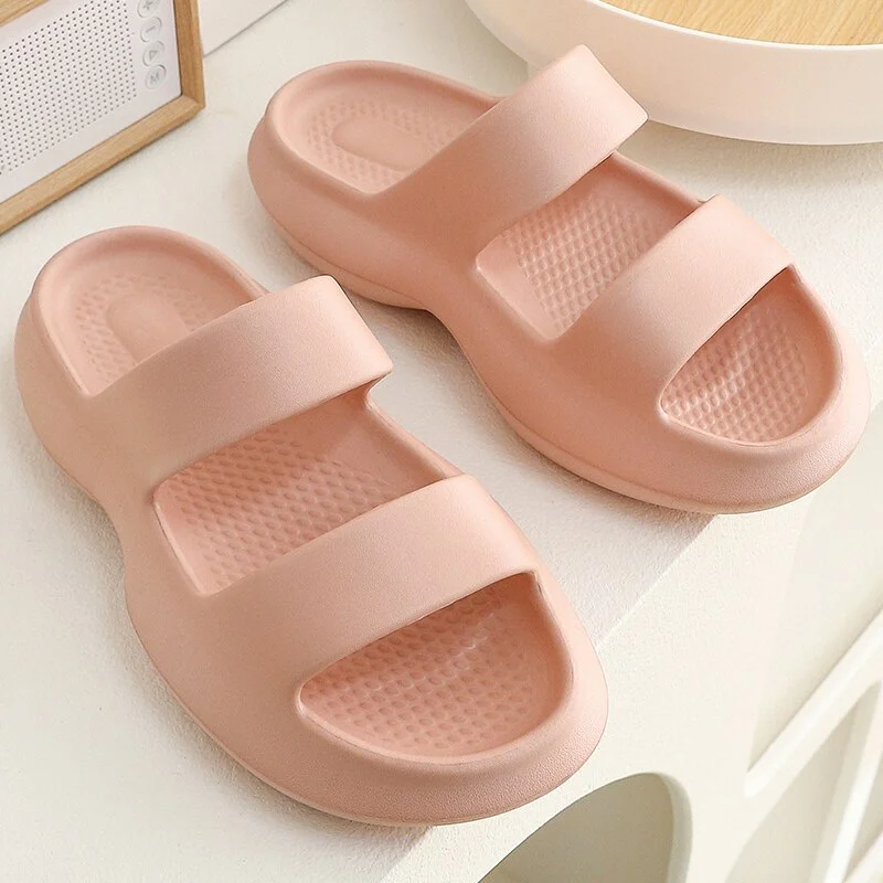 Summer Women Flip Flops Slippers Solid Thick EVA Platform Non-Slip Heel Sandals Home Outdoor Beach Couples Men's Ladies Shoes