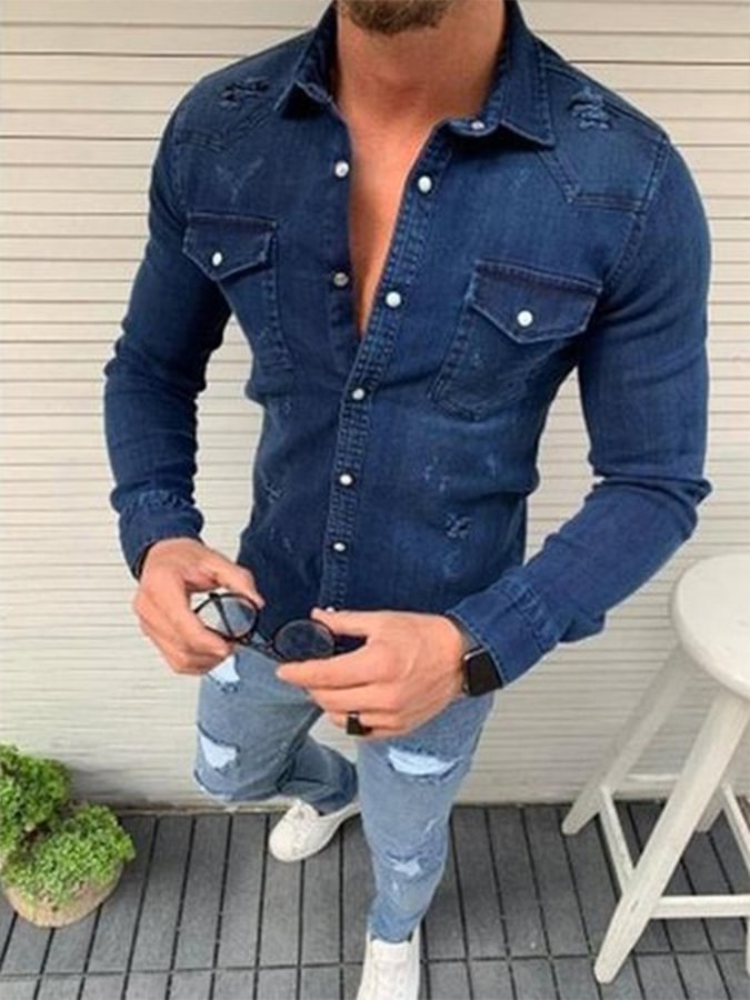 Men's Casual Cowboy Shirt