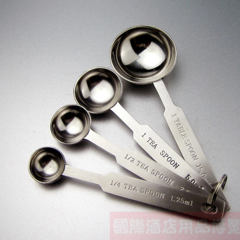 304 Stainless Steel Measuring Spoon 5 Piece Set Baking Tools Kitchen Baking Measuring Spoon Household Coffee Milk Powder Weighing Spoon