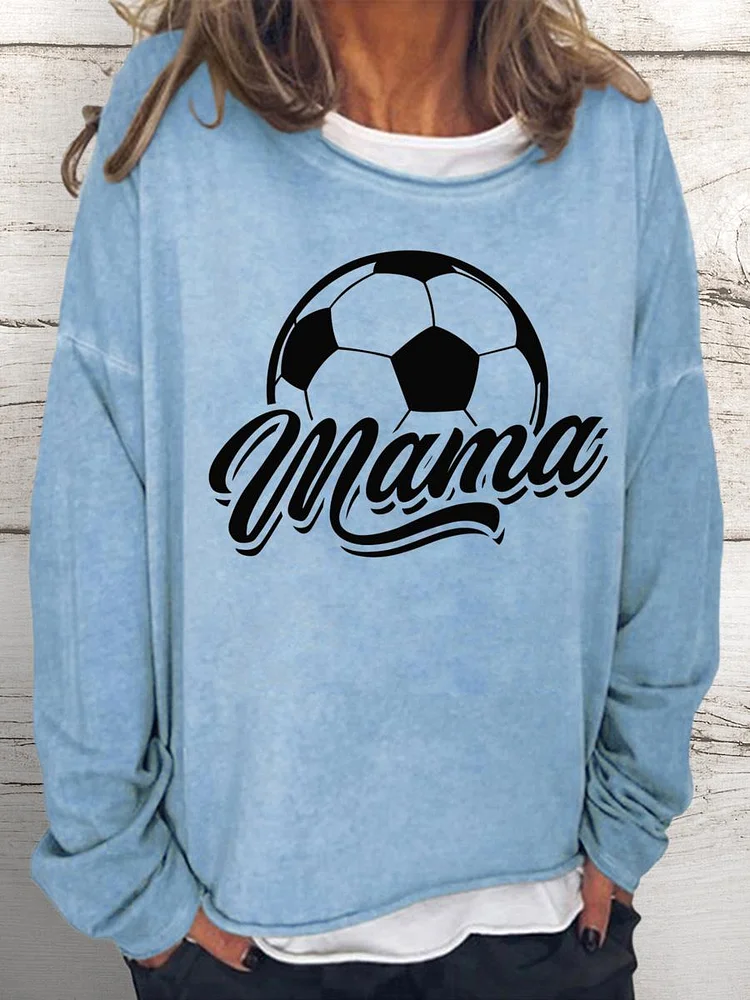 Soccer Mama Women Loose Sweatshirt-Annaletters