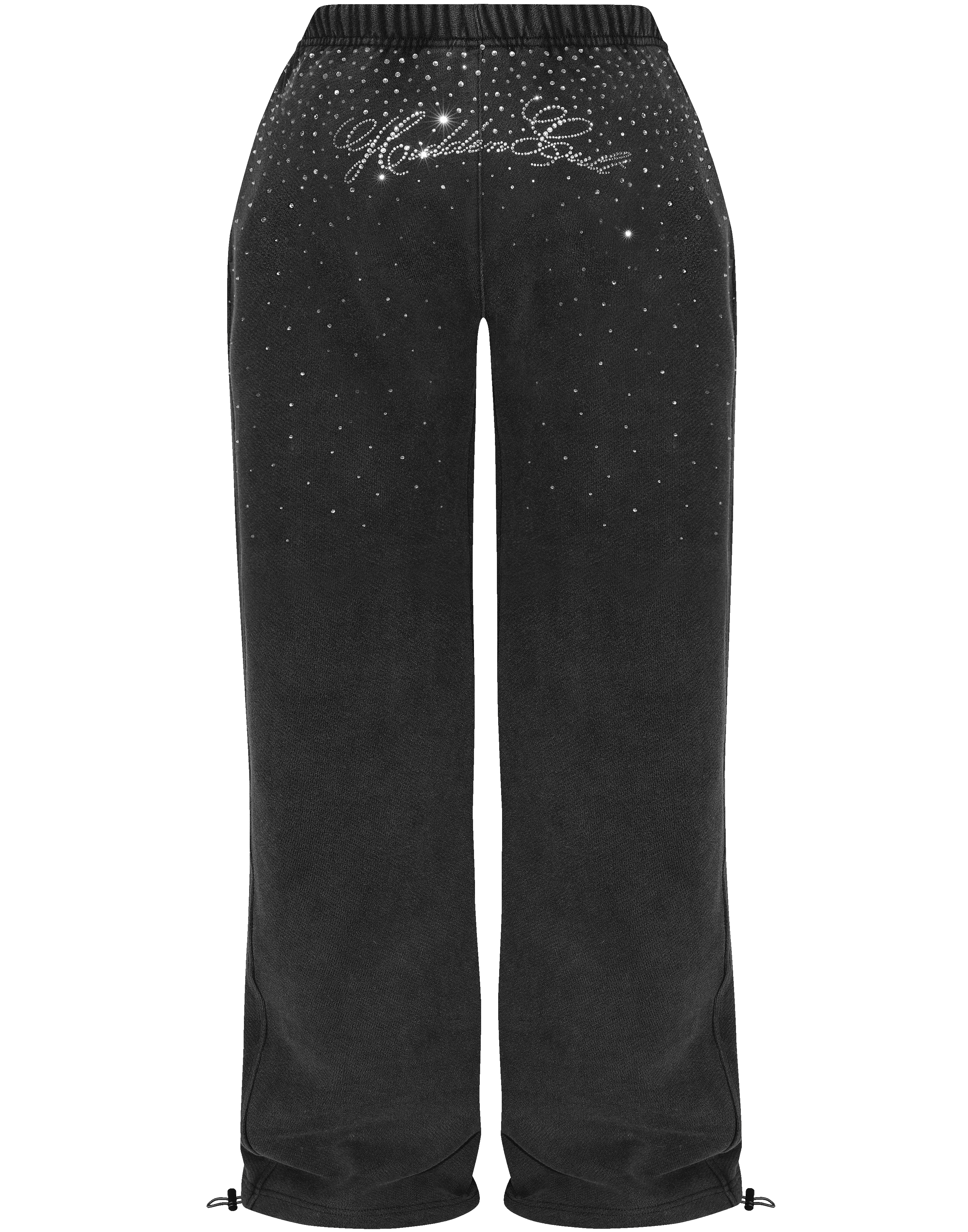 Rhinestone Black Wash Sweatpants