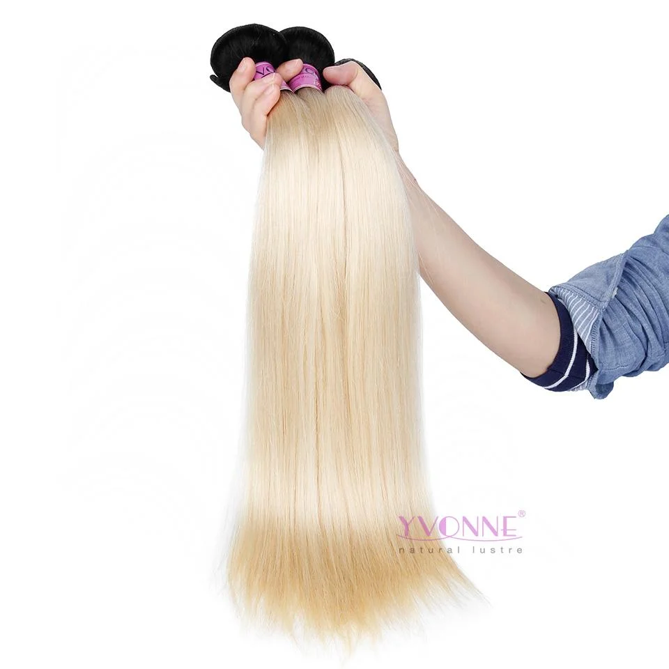 YVONNE Hair 1 Bundle Ombre Color T1B/613 Straight Hair Weaves High Quality and Wholesale Price