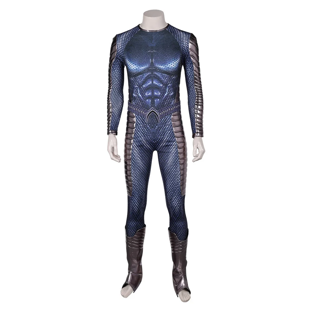 Movie Aquaman And The Lost Kingdom (2023) Arthur Curry Blue Jumpsuit Outfits Cosplay Costume