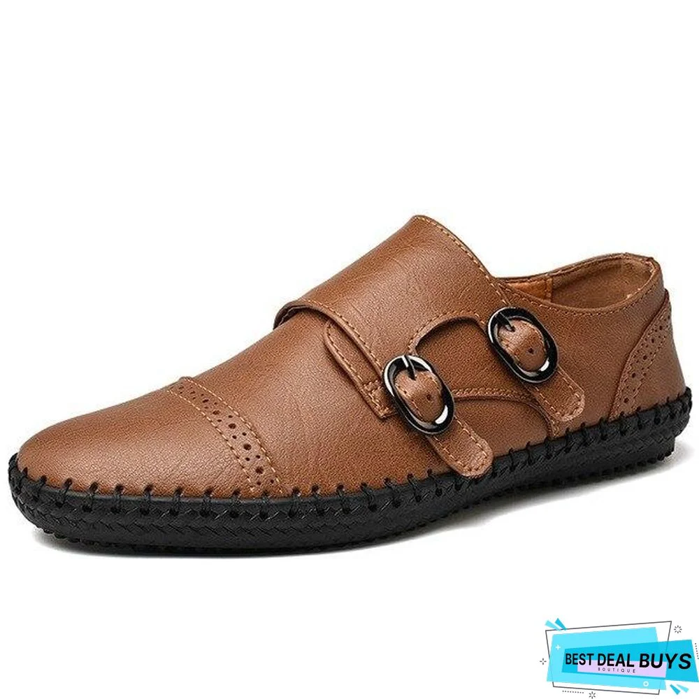 New Fashion Leather Men Shoes Casual Flat Men Shoes Breathable Loafers