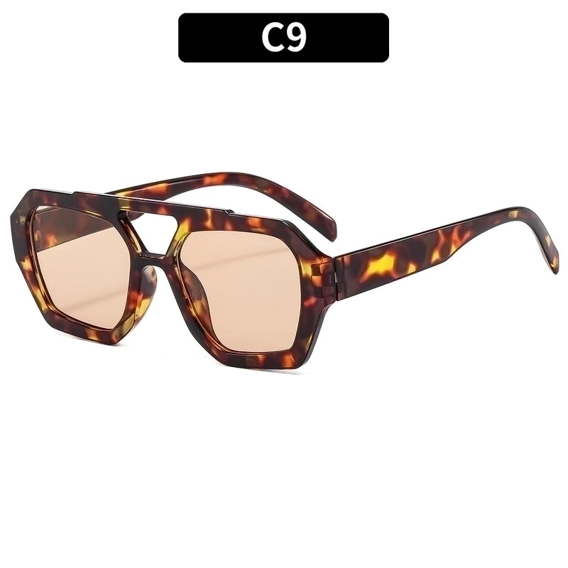 IG Style Retro Sports Geometric Leopard Pc Avaitor Full Frame Women’s Sunglasses
