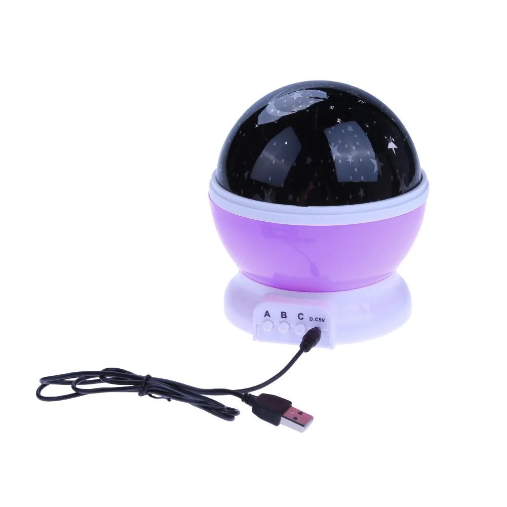 Rotating Projector Starry Night Lamp Projection LED Lights Xmas Gift(Purple
