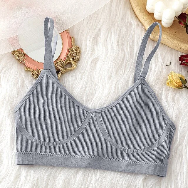 Women Sexy Underwear Seamless Bra Set High Waist Panties Female Bralette Lingerie Fitness Crop Top Simple Active Girls Sport Bra