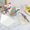 (US Local)6Pcs Fairy Girl DIY Diamond Painting Greeting Card for Holiday Party Favors