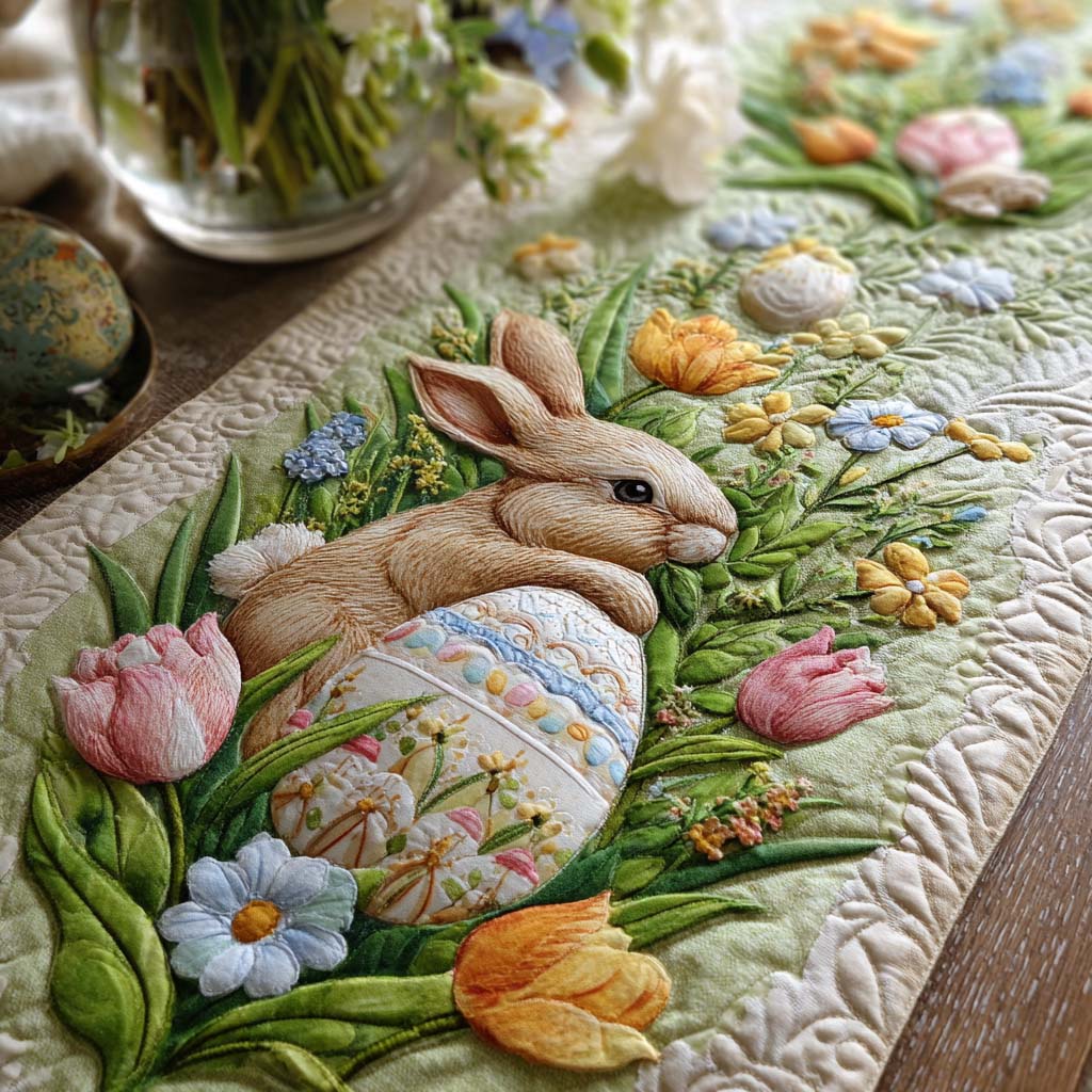 Easter Garden Quilted Table Runner NCU0NT12265