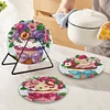 4PCS Diamond Painting Coasters Kit with Holder for Dining Tables (Cupcakes)