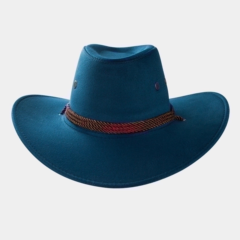 Cowboy Fedora Hat Big Brim Cowboy Hat Suede Outdoor Sun Hat Men’s Riding Hat