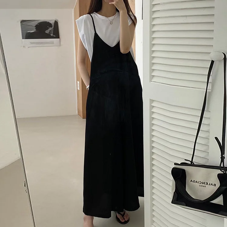 Chic Suspender Wide Leg Jumpsuit