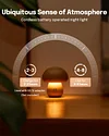Mushroom Table Lamp Night Light Wooden LED Mushroom Touch Lamp Dimmable Bedside Lamp Eye Protection Atmosphere Lamp 600mAh USB Rechargeable Cute Lamp for Kids Adult Bedroom Living Room (A)