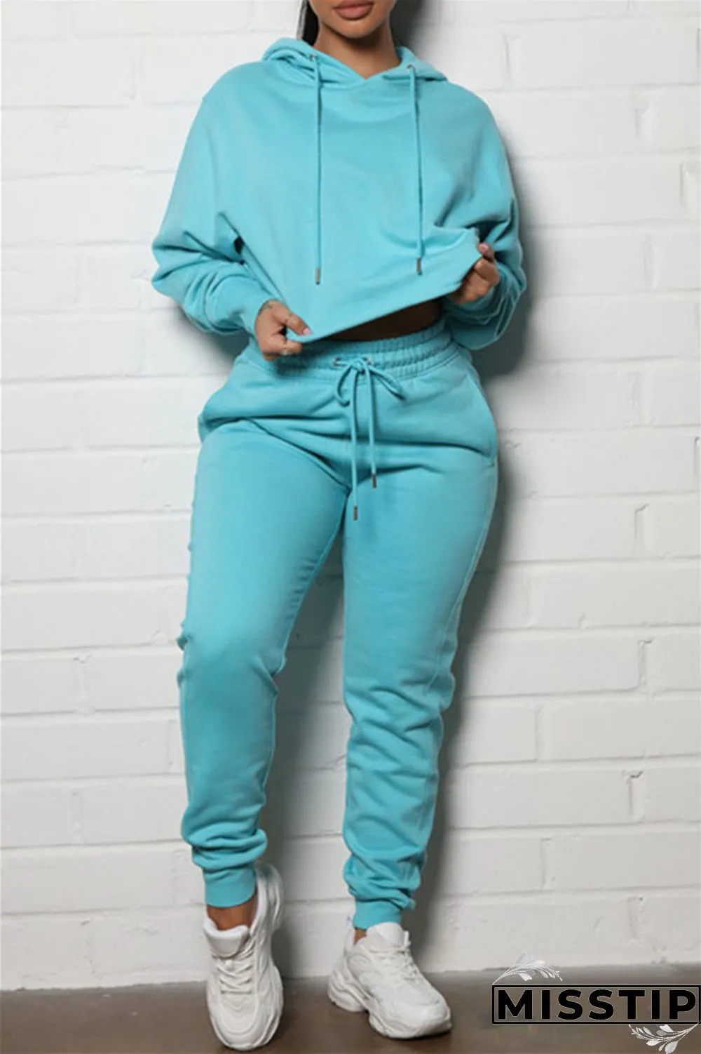 Grey Fashion Casual Solid Basic Hooded Collar Long Sleeve Two Pieces