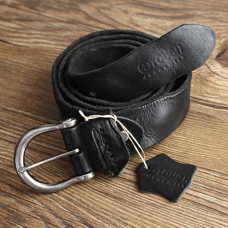 Wind Needle Buckle Belt Men's Casual Head Leather Belt Retro Pure Leather Jeans Belt
