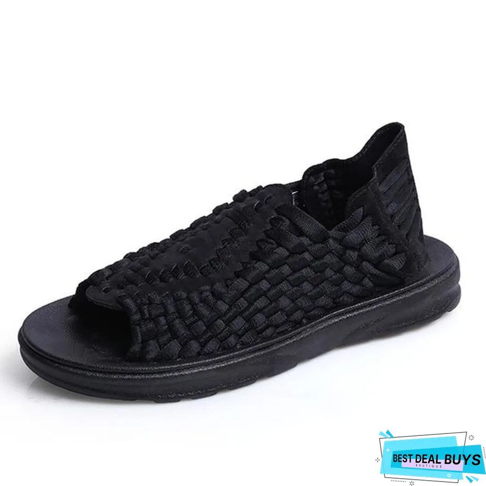 Men's Handmade Weaving Design Breathable Sandal Unique Beach Shoes