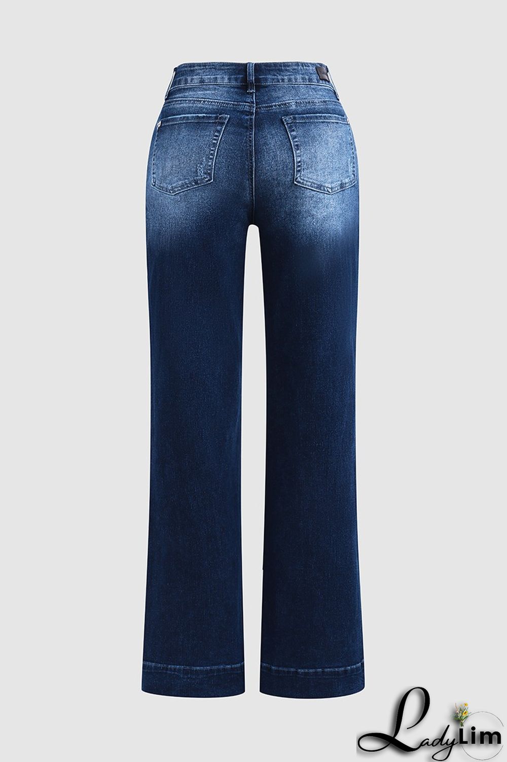 Pocket Detail Mid Rise Bootcut Jeans Without Belt