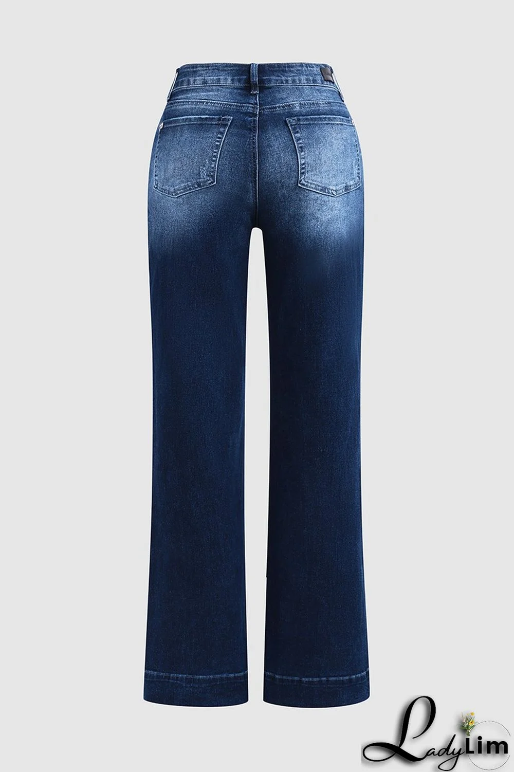 Pocket Detail Mid Rise Bootcut Jeans Without Belt