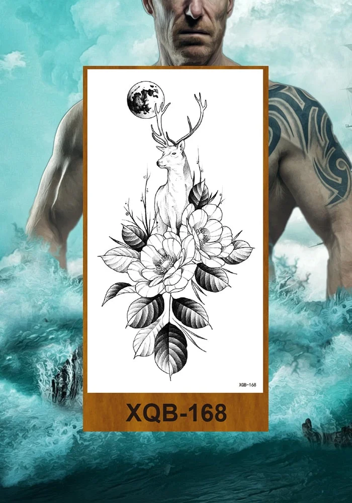 Temporary Tattoo Stickers Woman Girl Arm Chest Neck Ankle Fake Tatoo Flower Cute Flower Fox Owl Elephant Deer Horse Hummingbird
