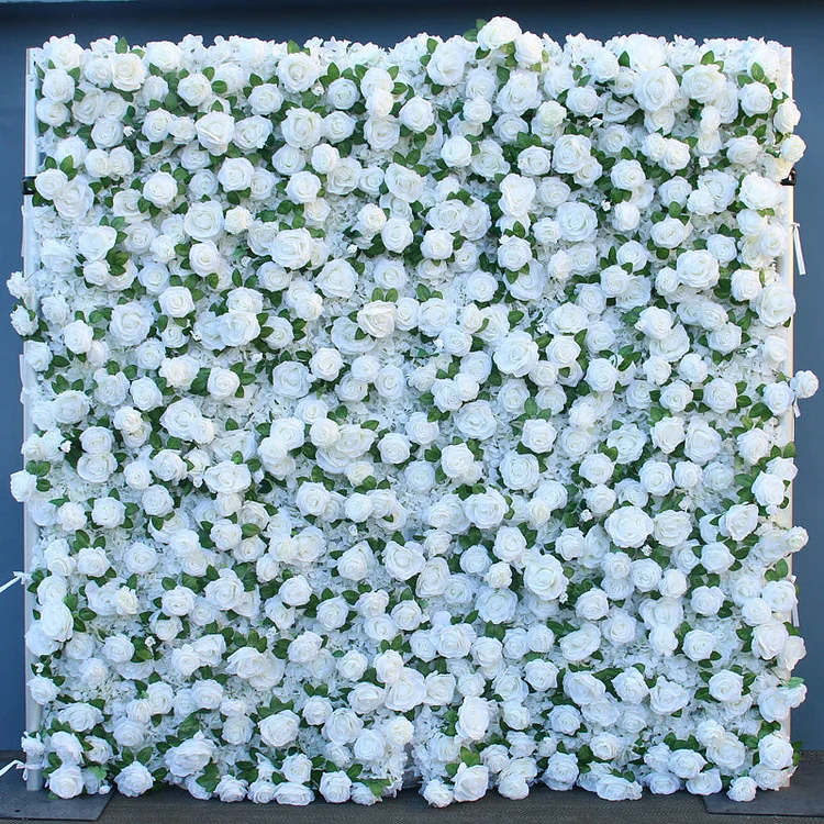 A157 A1102 5D Wedding Backdrop White Cloth Flower Wall