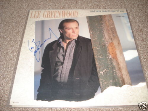 Lee Greenwood IP Signed Autographed Record LP Photo Poster painting