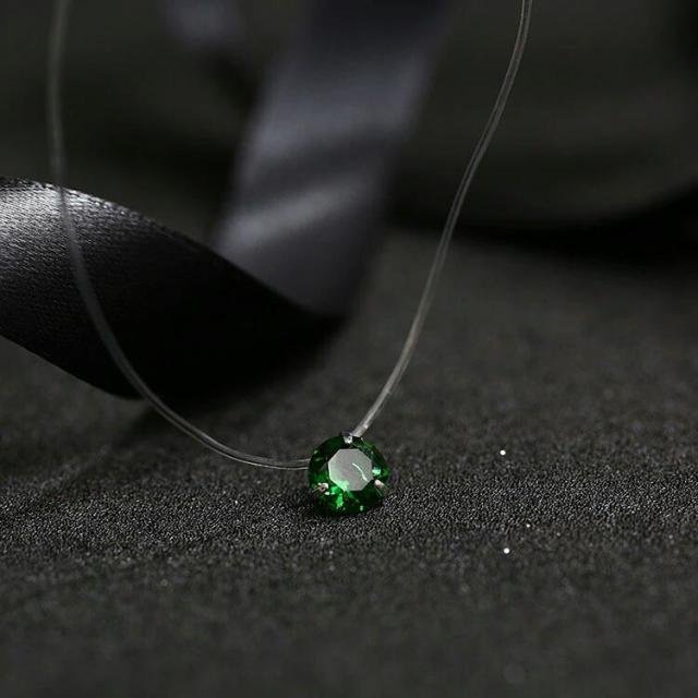 YOY-Fashion Shiny Crystal Necklace Zircon Pendant