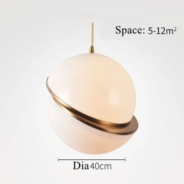 Modern Metal Round Balls Pendant Lights Creative Globe Moon Brass Suspension Pendant Lamp For Dining Room Living Room
