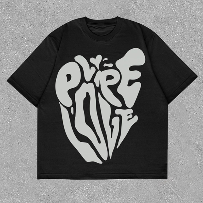 Vintage Ever Love High Street Print Casual Cotton Short Sleeve T-Shirt