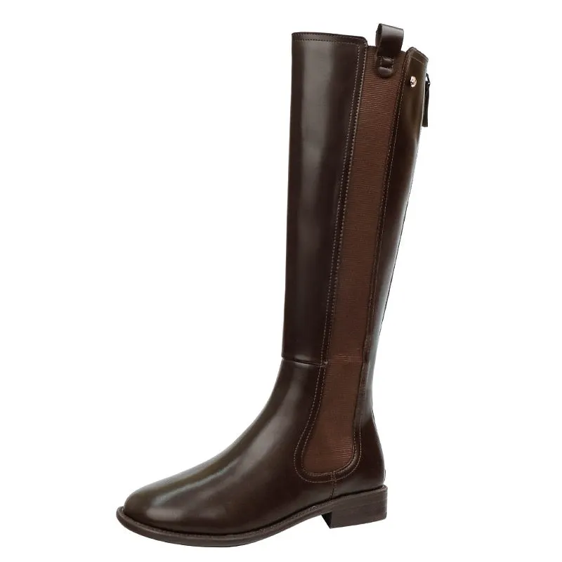 2021 Autumn New Women's Knee-Length Fashion Boots Women's Microfiber Long Tube Plus Velvet Warm Winter Boots Women's Boots