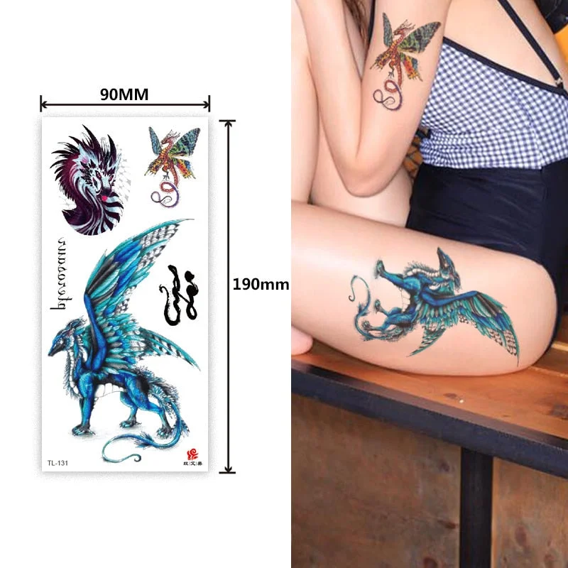 Flower arm waterproof tattoo stickers half arm painted animal durable waterproof European and American temporary tattoo stickers