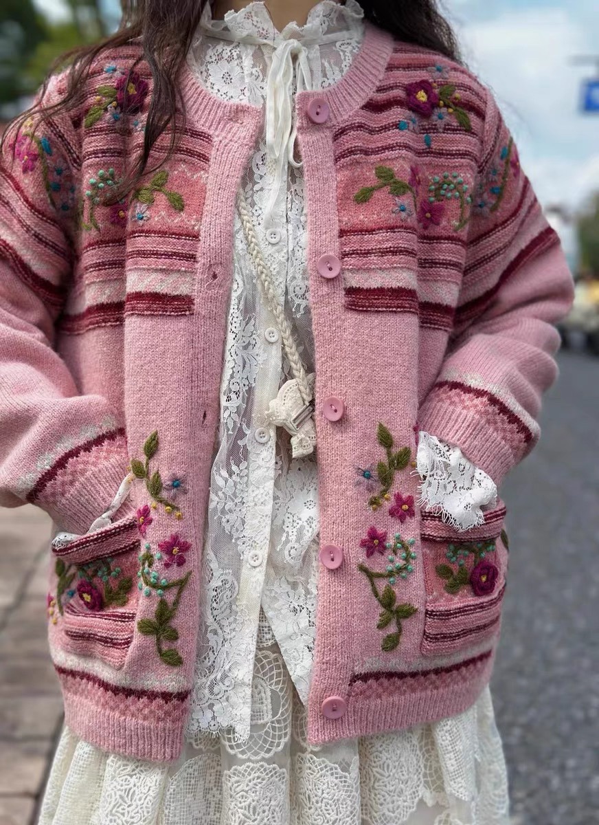 Chicfifth Sweater Women Winter Long Sleeve High Quality Autumn Vintage Top Knitted Cardigan